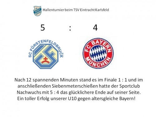 Paukenschlag - U10 besiegt FC Bayern München U10 im Finale